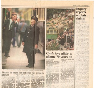 “City’s love affair is aflame 70 years on”,”Brown to press for National Strategy”