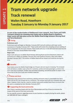 "Tram Network Upgrade - Track Renewal - Wallen Road Hawthorn"