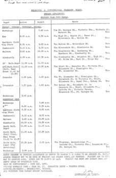 "Stores Department - Freight Tram Time Table"