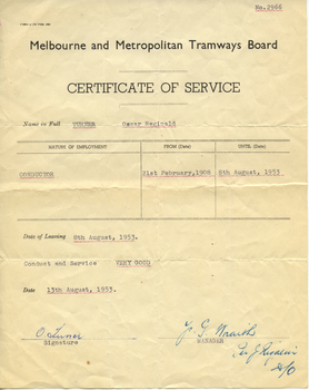Oscar Reginald Turner Conductor retirement