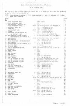"Destinations and Route Numbers - Tram Routes - as at February 1983"