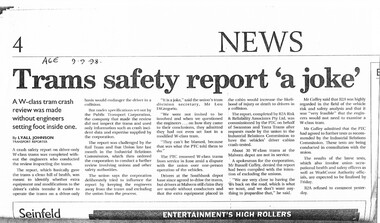 "Trams safety report 'a joke'"