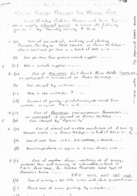 "Costing quotes required for Working Party"