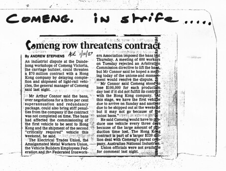 "Comeng row threatens contract"