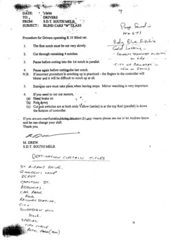"Instruction re Blind cars, W class"