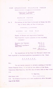 "Notice Papers for 'The Melbourne Tramways Trust' meetings"