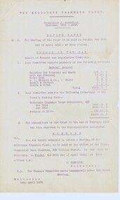 "Notice Papers for 'The Melbourne Tramways Trust' meetings"