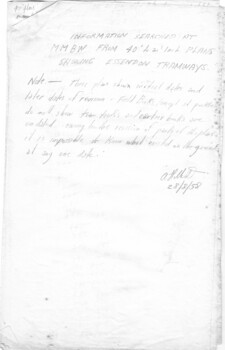 "Information searched at MMBW from 40' to 1 inch plans showing Essendon Tramways" & "A Women Drove the First Tram"
