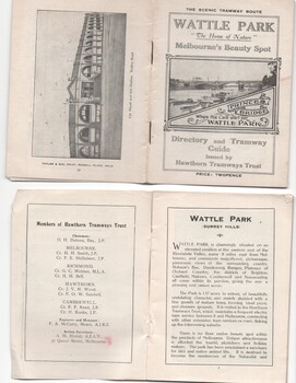 "Directory and Tramway Guide issued by the Hawthorn Tramways Trust"