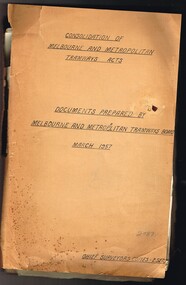 "Consolidation of Melbourne and Metropolitan Tramway Acts
