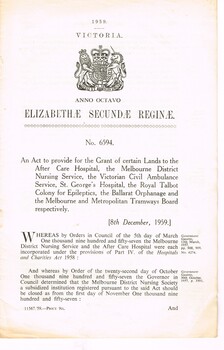 "Grant of certain Lands etc."