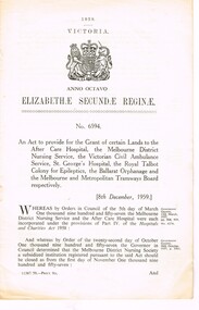 "Grant of certain Lands etc."