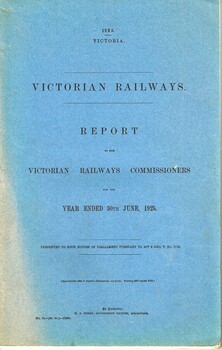 Victorian Railways - Report of the Victorian Railways Commissioners