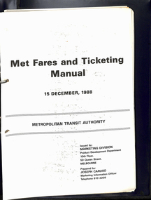 "Met Fares and Ticketing Manual"