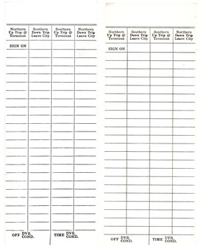 blank unused form on preprinted cards