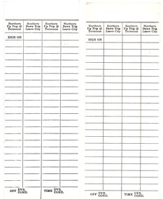 blank unused form on preprinted cards