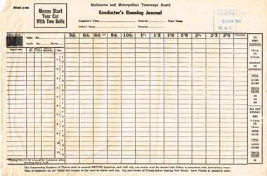"Conductor's Running Journal"