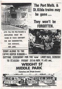 "The Port Melb and St Kilda trains may be gone .... They won't be forgotten"