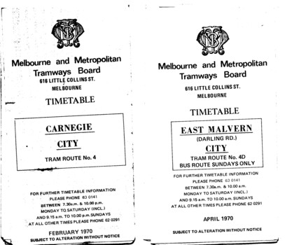 "MMTB Tram Timetables"