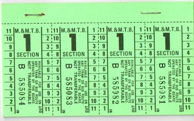 Book of 20 MMTB one section travel tickets
