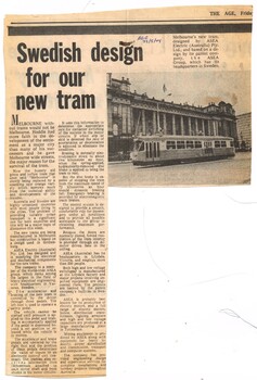 "Swedish design for our new tram"