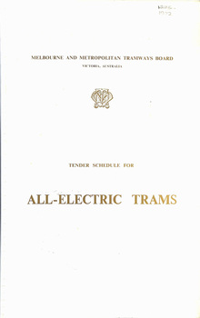 "Tender Schedule for All-Electric Trams - Contract 2500"