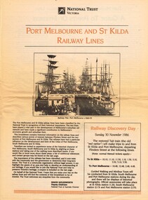 "Port Melbourne and St Kilda Railway Lines" - Rail Discovery Day - Sunday 20 November 1986"