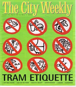 "Tram Etiquette", "Commuter fare blitz"