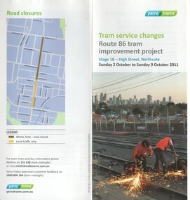 "Passenger Bulletin - Service Information Route 96 tram Priority trial - November 2011"