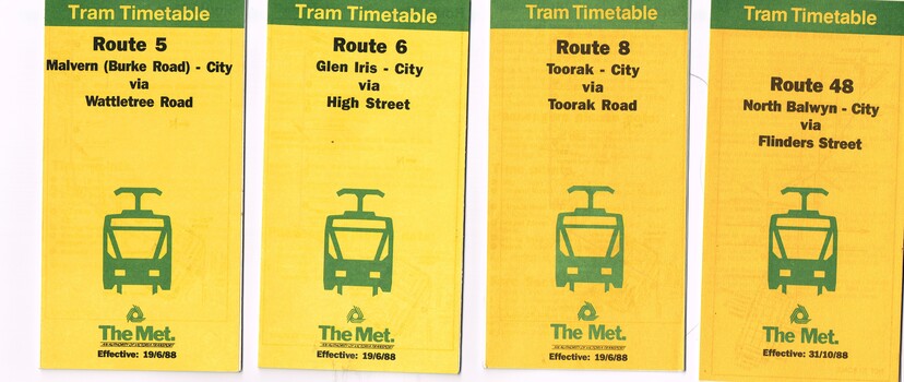"The Met Tram Timetable"