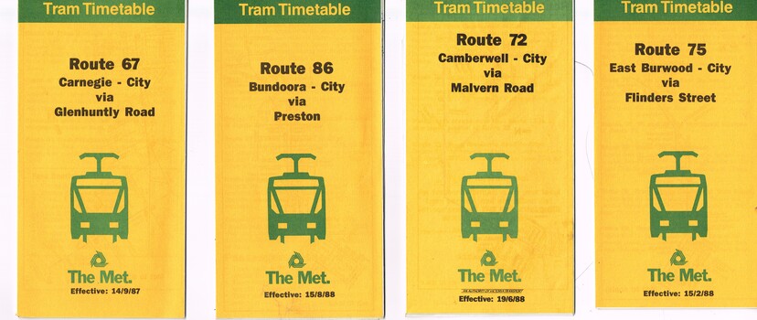 "The Met Tram Timetable"