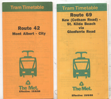"The Met Tram Timetable"