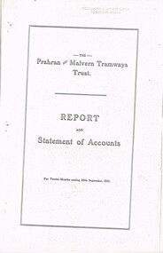 "The Prahran and Malvern Tramways Trust - Report and Statement of Accounts