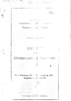 "The Prahran and Malvern Tramways Trust - Report and Statement of Accounts