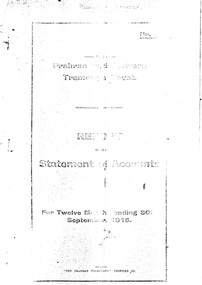 "The Prahran and Malvern Tramways Trust - Report and Statement of Accounts