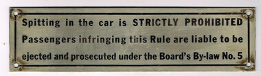 "Spitting in the car is STRICTLY PROHIBITED"