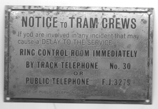 NOTICE TO TRAM CREWS "