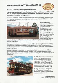 "Restoration of P&MTT 44 and P&MTT84"