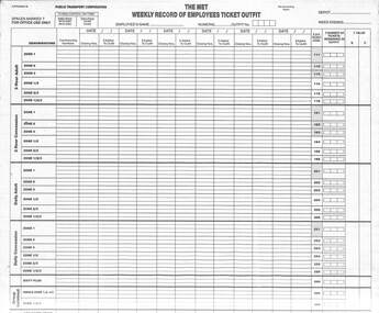 "The Met - Weekly Record of Employees Ticket Outfit"
