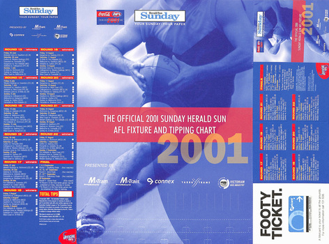 "The Official 2001 Sunday Herald Sun AFL Fixture and Tipping Chart"