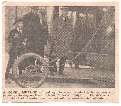 testing the speed of electric trams