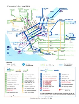 Melbourne tram network - Yarra and M>Tram