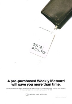 A pre-purchased Weekly Metcard will save you more than time"