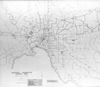 Photograph - Black & White Photograph/s of MMTB Map, Melbourne & Metropolitan Tramways Board (MMTB), 1975
