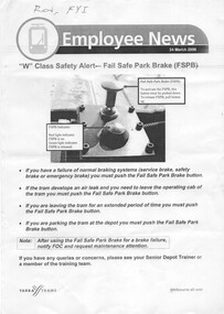 "W class Safety Alert - Fail Safe Park Brake", "Malvern Terminal Procedures"