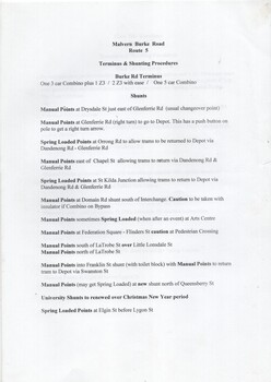 "Terminus and Shunting Procedures"