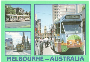 three images of Melbourne Trams