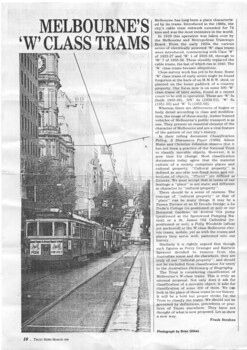 "Melbourne's 'W' Class Trams"