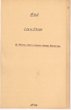 "City of  St Kilda / Re proposed construction of electric tramway Brighton Road"