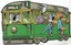 novelty style, cut out around a Melbourne W class cartoon image